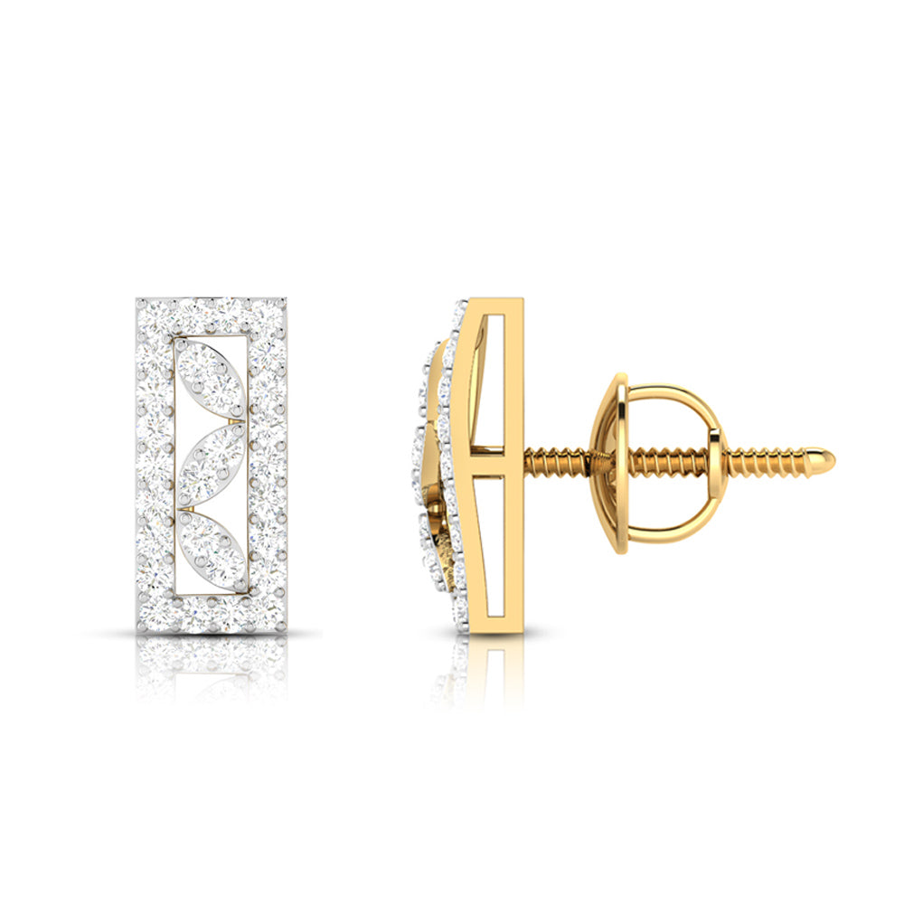 Party wear earrings design Oblong Lab Grown Diamond Earrings Fiona Diamonds