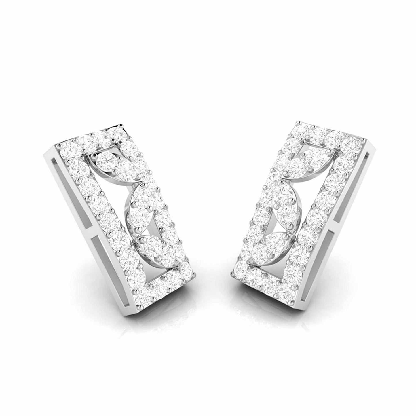 Party wear earrings design Oblong Lab Grown Diamond Earrings Fiona Diamonds