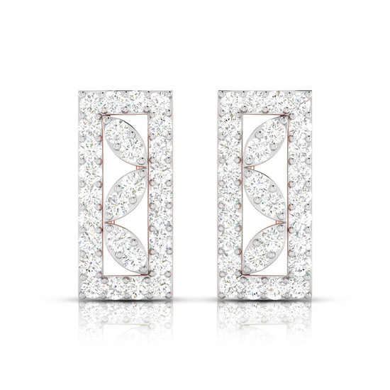 Party wear earrings design Oblong Lab Grown Diamond Earrings Fiona Diamonds