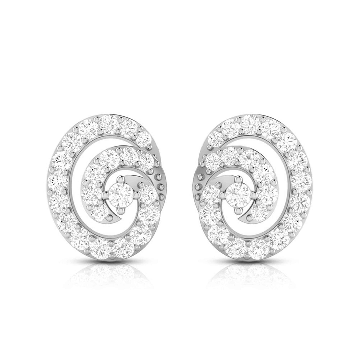 Round shape earrings design Moire Lab Grown Diamond Earrings Fiona Diamonds