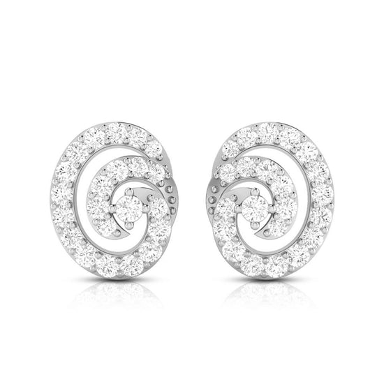 Round shape earrings design Moire Lab Grown Diamond Earrings Fiona Diamonds