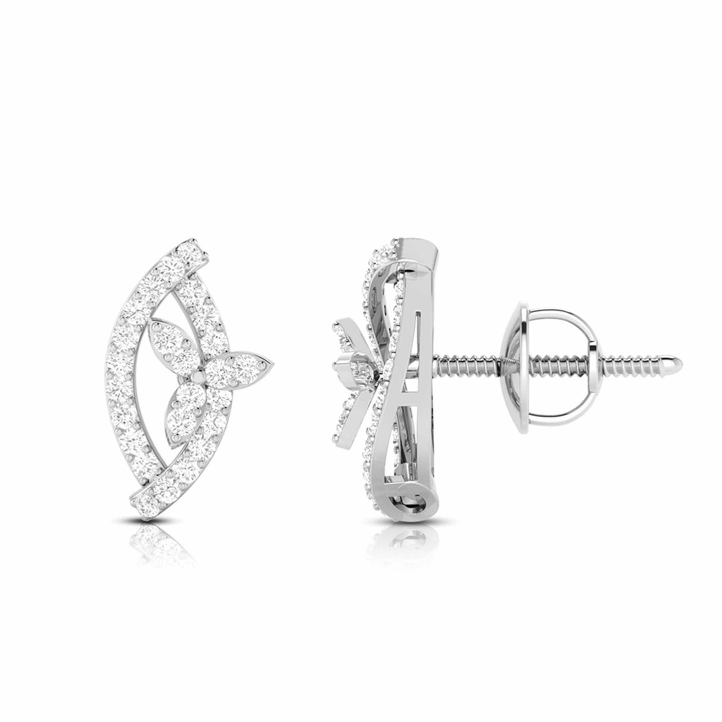 Small earrings design Elongated Lab Grown Diamond Earrings Fiona Diamonds