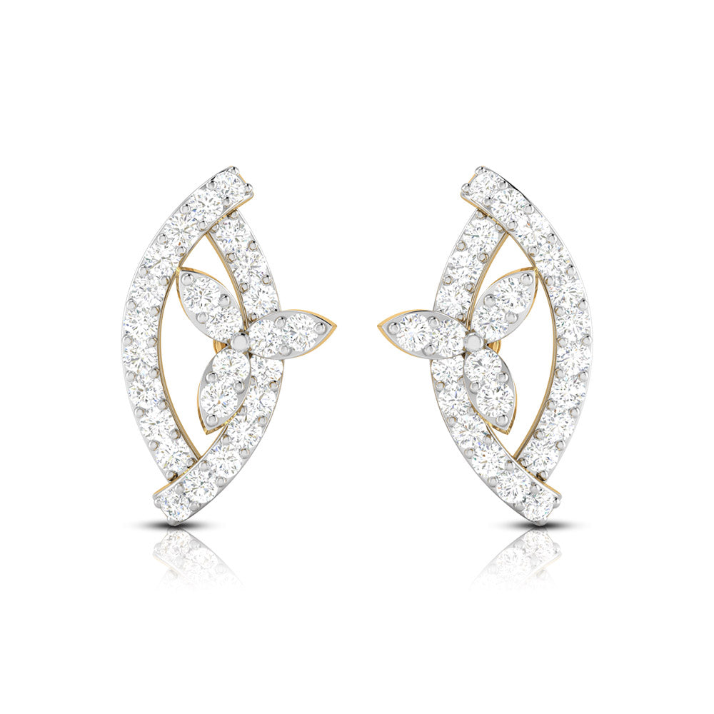 Small earrings design Elongated Lab Grown Diamond Earrings Fiona Diamonds