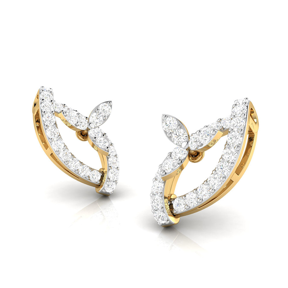 Small earrings design Elongated Lab Grown Diamond Earrings Fiona Diamonds