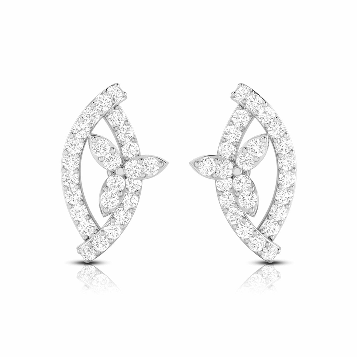 Small earrings design Elongated Lab Grown Diamond Earrings Fiona Diamonds