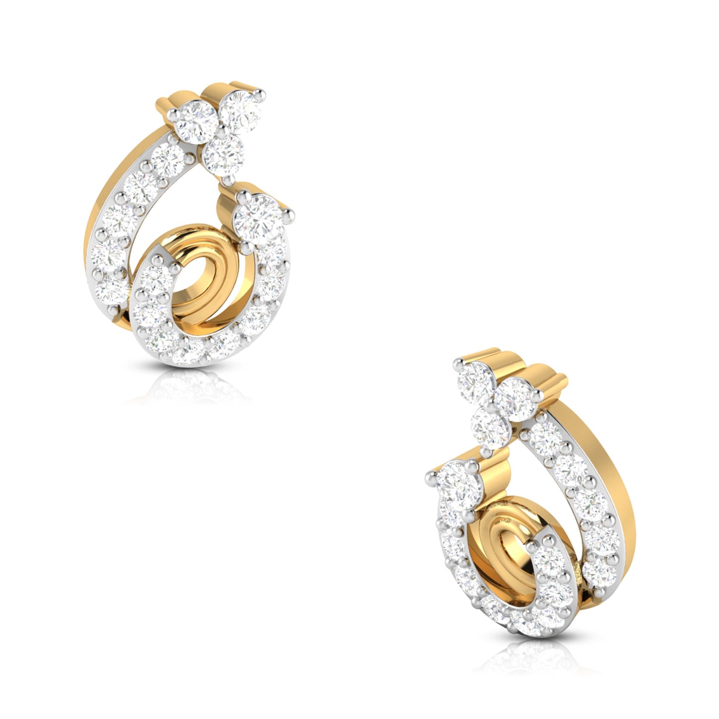 Party wear earrings design Spirale Lab Grown Diamond Earrings Fiona Diamonds