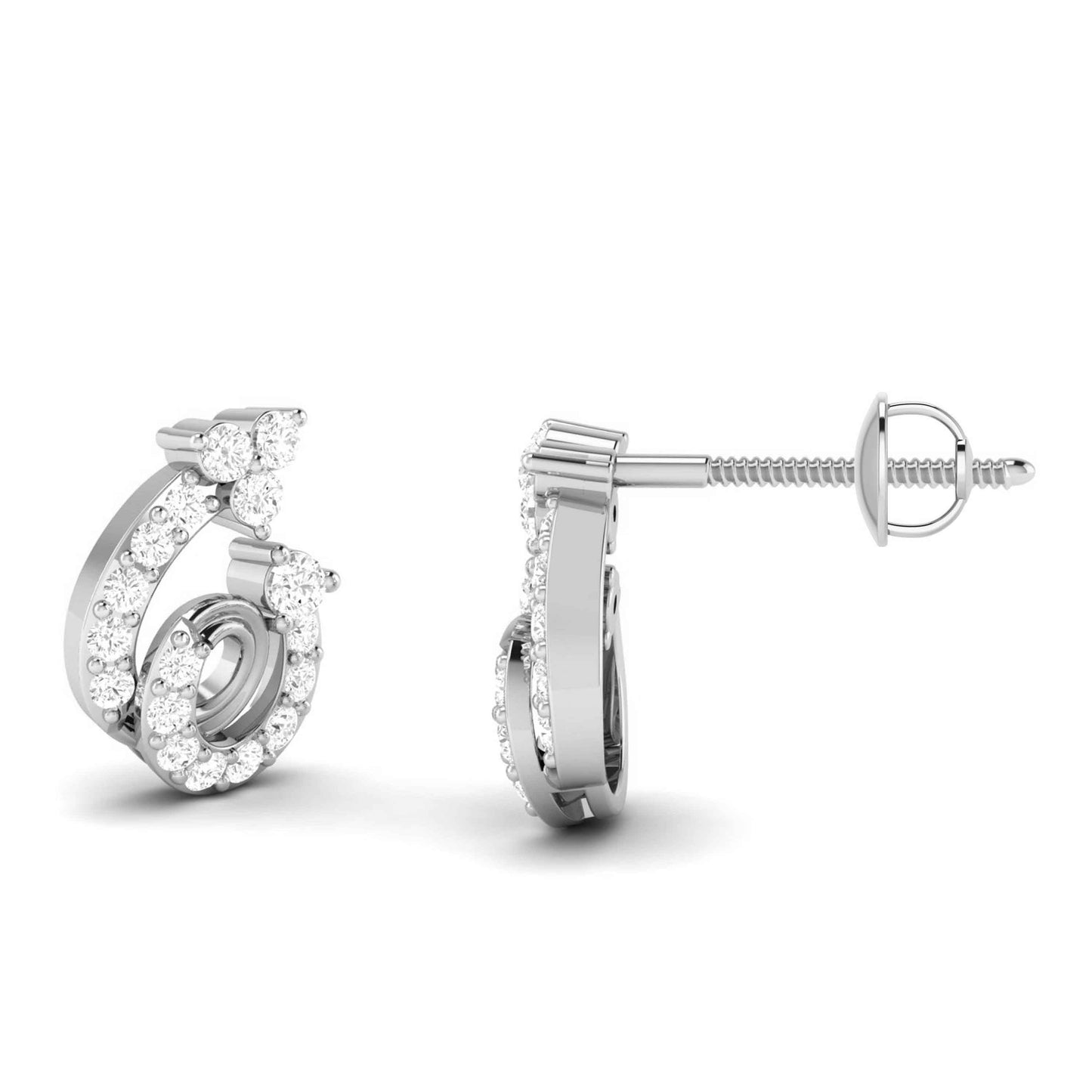 Party wear earrings design Spirale Lab Grown Diamond Earrings Fiona Diamonds