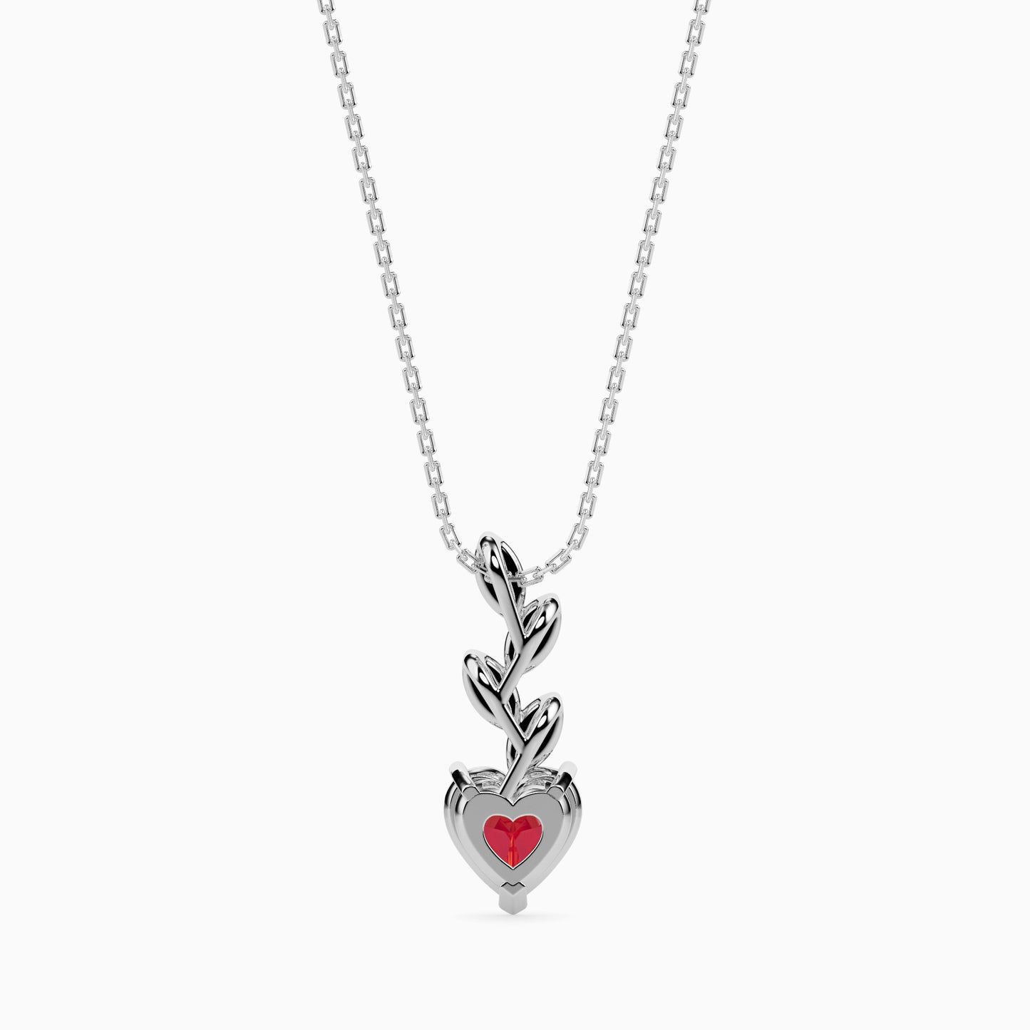 Remote Heart delicate lab grown diamond pendant Fiona Diamonds