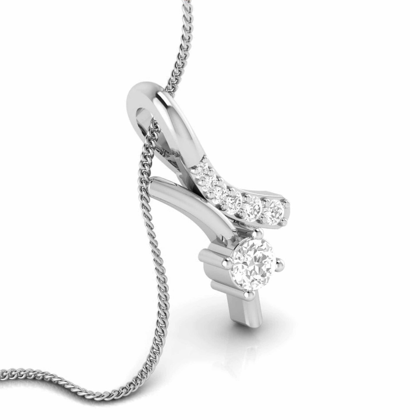 Path Round delicate lab grown diamond pendant Fiona Diamonds