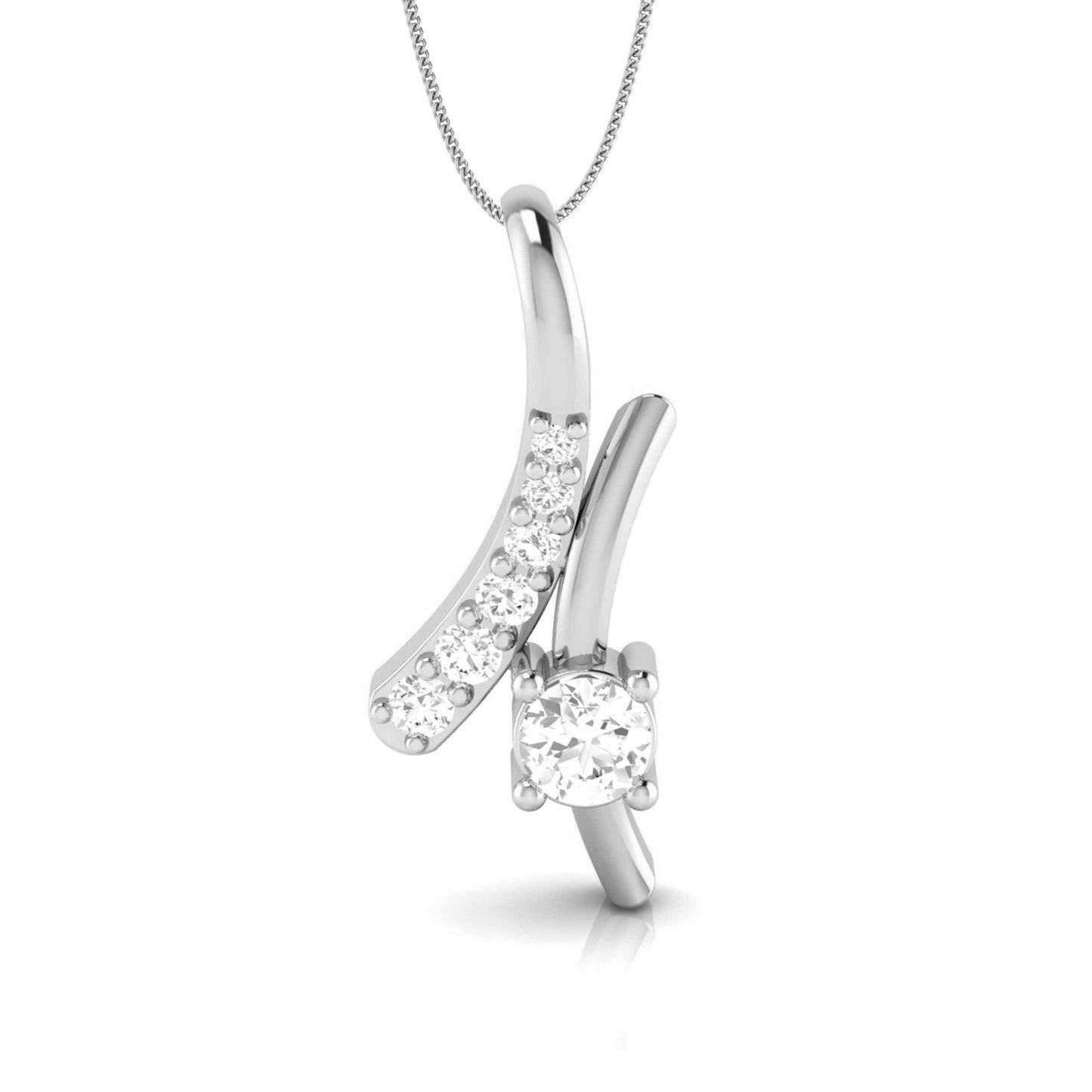 Path Round delicate lab grown diamond pendant Fiona Diamonds