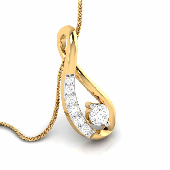 Glittering Round delicate lab grown diamond pendant Fiona Diamonds