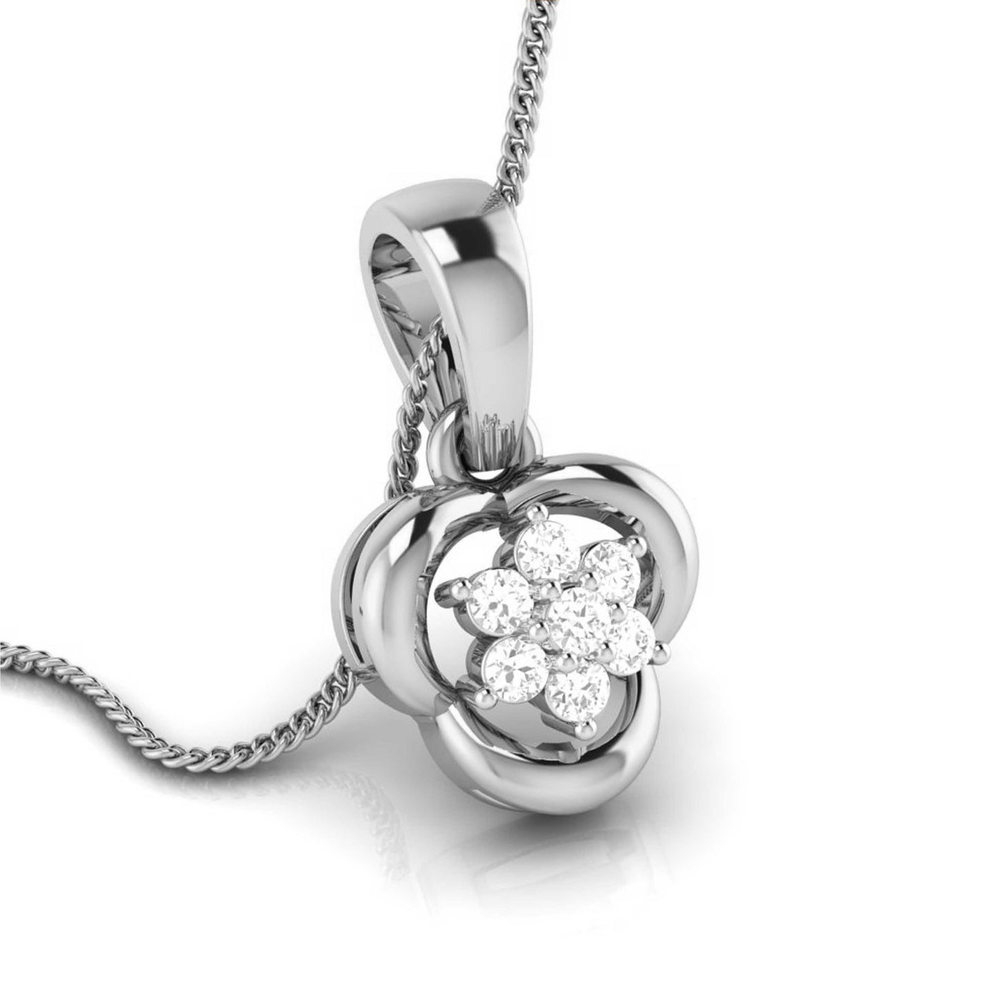 Twee modern lab grown diamond pendant design Fiona Diamonds