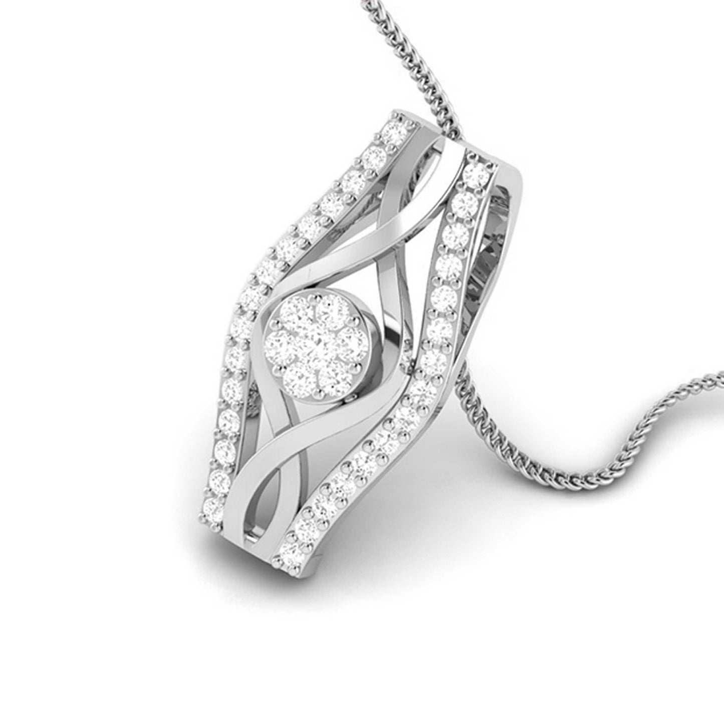 Deviant Round delicate lab grown diamond pendant Fiona Diamonds