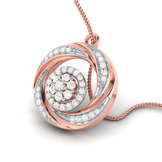 Enclosed Round delicate lab grown diamond pendant Fiona Diamonds