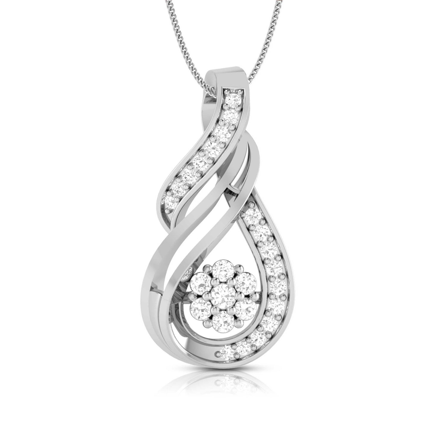 Gocce lab grown diamond pendant design for women Fiona Diamonds