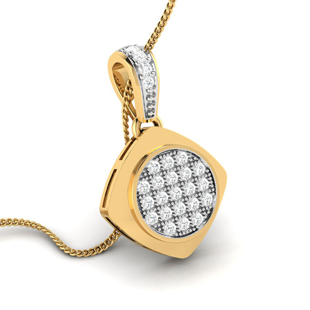 Unico Round delicate lab grown diamond pendant Fiona Diamonds