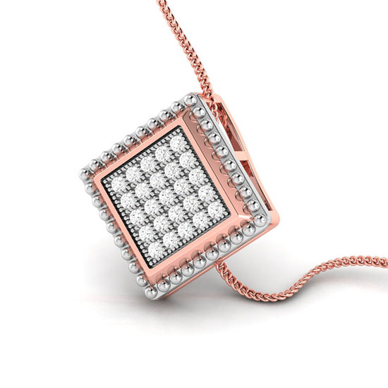 Fuego Round delicate lab grown diamond pendant Fiona Diamonds