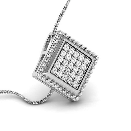 Fuego Round delicate lab grown diamond pendant Fiona Diamonds