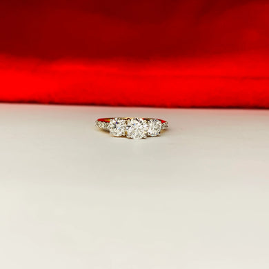 Luufiy Moissanite 3 Stone Ring - Fiona Diamonds - Fiona Diamonds