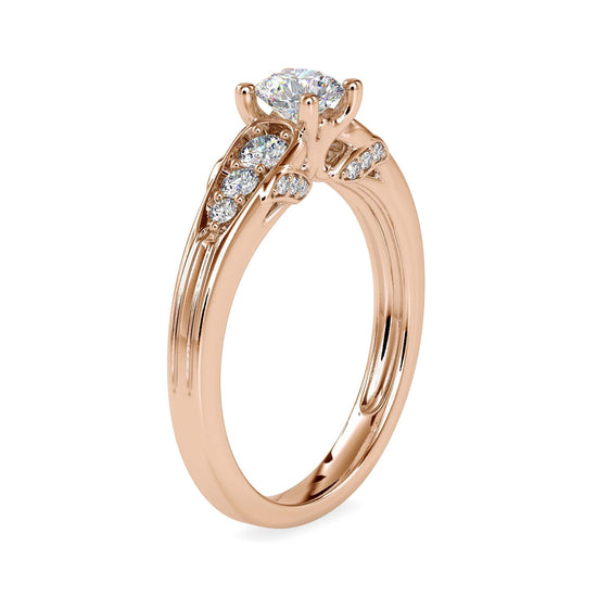 Solitaire Engagement Lab Diamond Ring 18 Karat rose Gold Natalia Lab Diamond Ring Fiona Diamonds