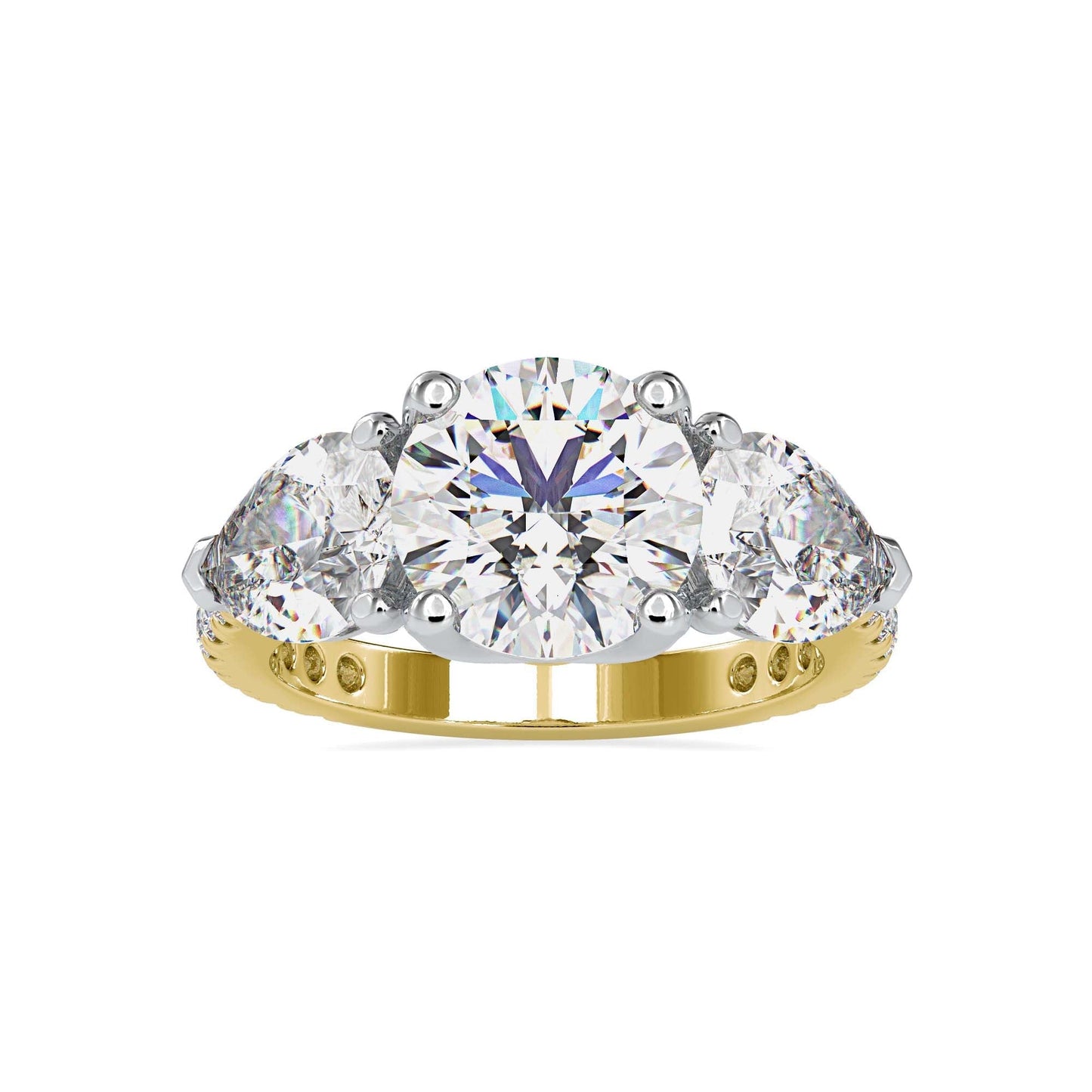 Emerald and Diamond Three Stone Ring – Fifth Avenue Diamond Experts