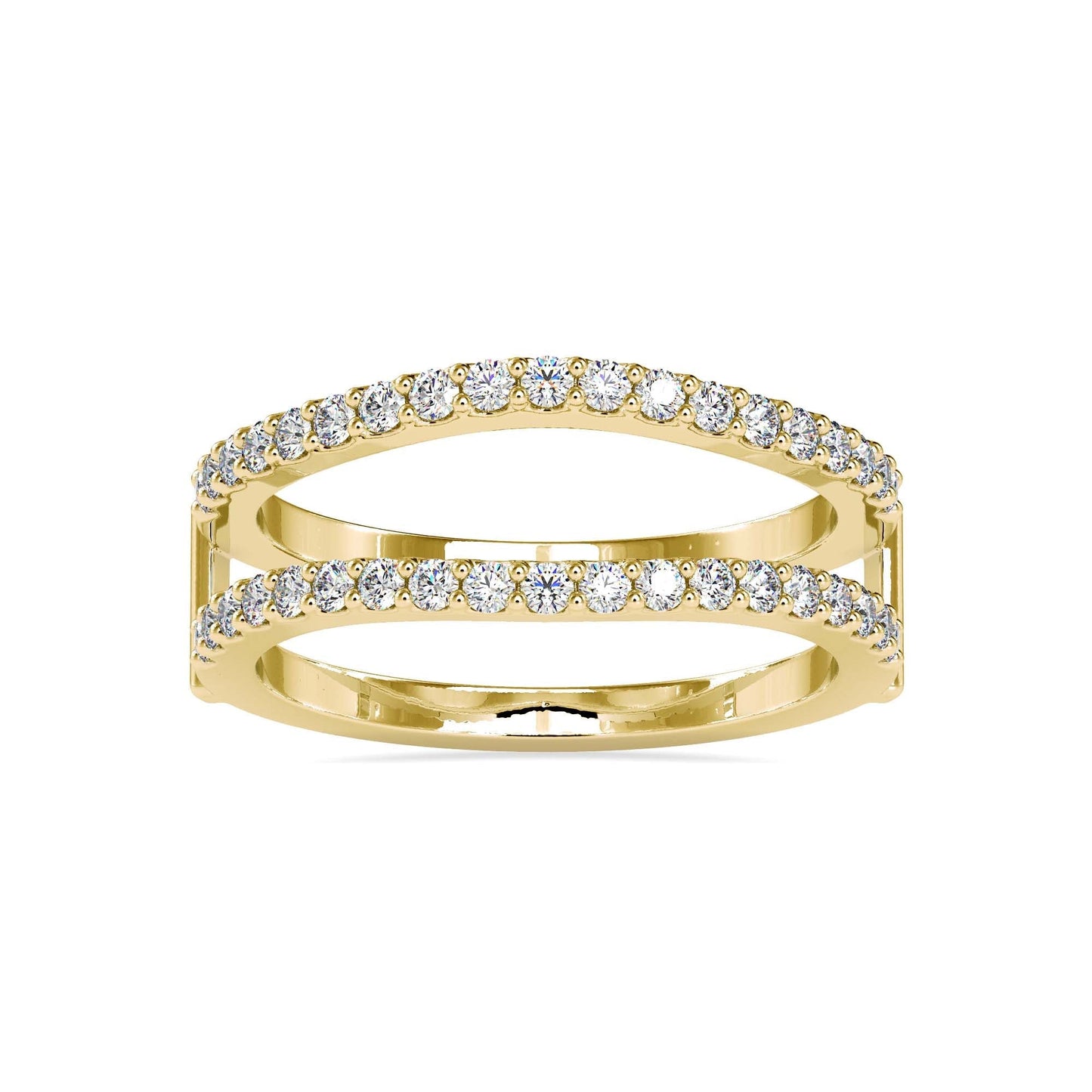 Delicate designer lab diamond ring in 18kt yellow gold by fiona diamonds