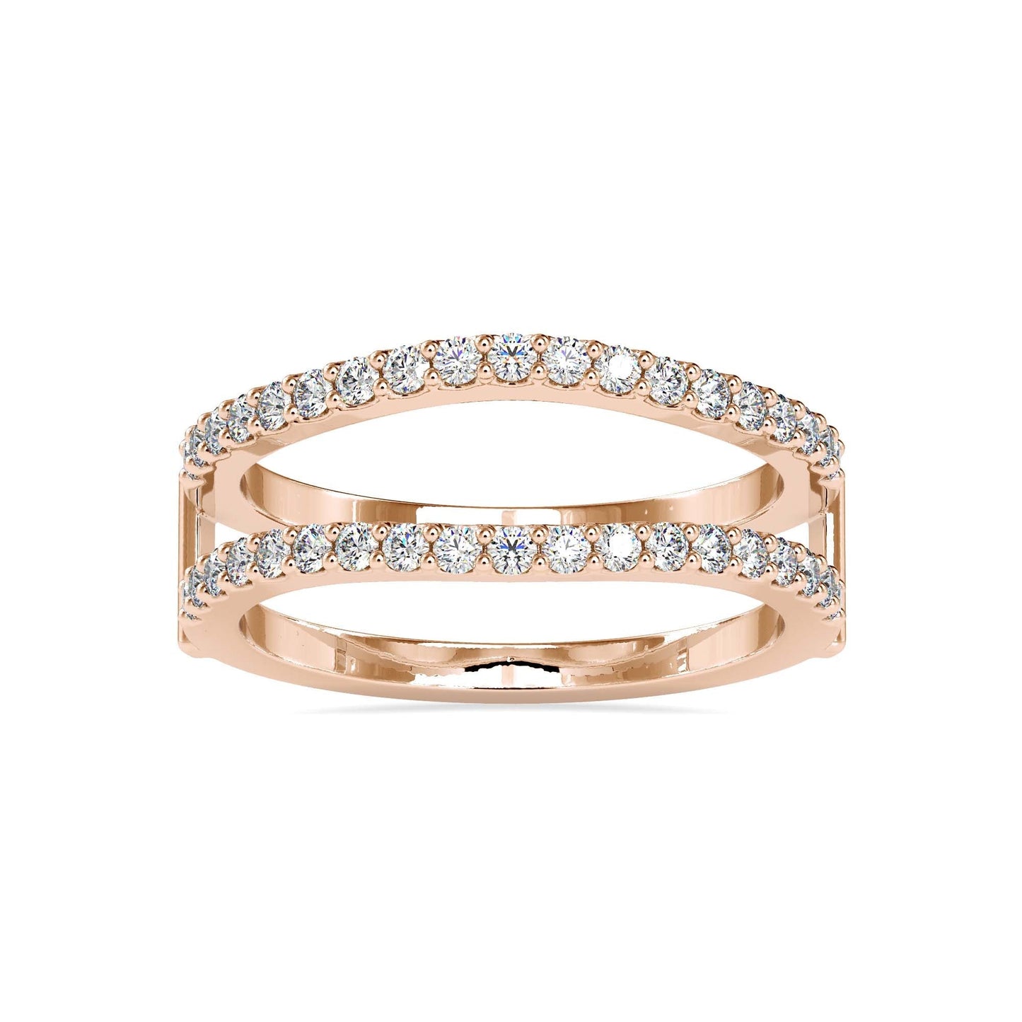 Delicate designer lab diamond ring in 18kt rose gold by fiona diamonds