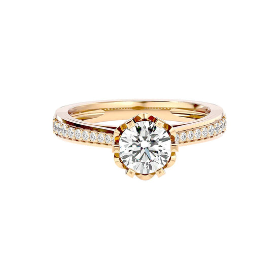 Solitaire Engagement Lab Diamond Ring 18 Karat Yellow Gold Lamour 65 Pointer Lab Diamond Ring Fiona Diamonds