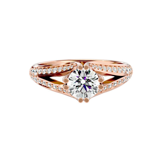 Solitaire Engagement Lab Diamond Ring 18 Karat Rose Gold Breit 60 Pointer Lab Diamond Ring Fiona Diamonds