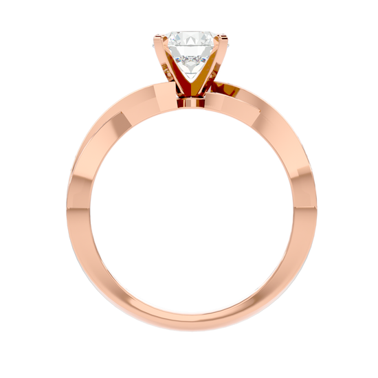 Solitaire Engagement Lab Diamond Ring 18 Karat Rose Gold Tourbillon 60 Pointer Lab Diamond Ring Fiona Diamonds