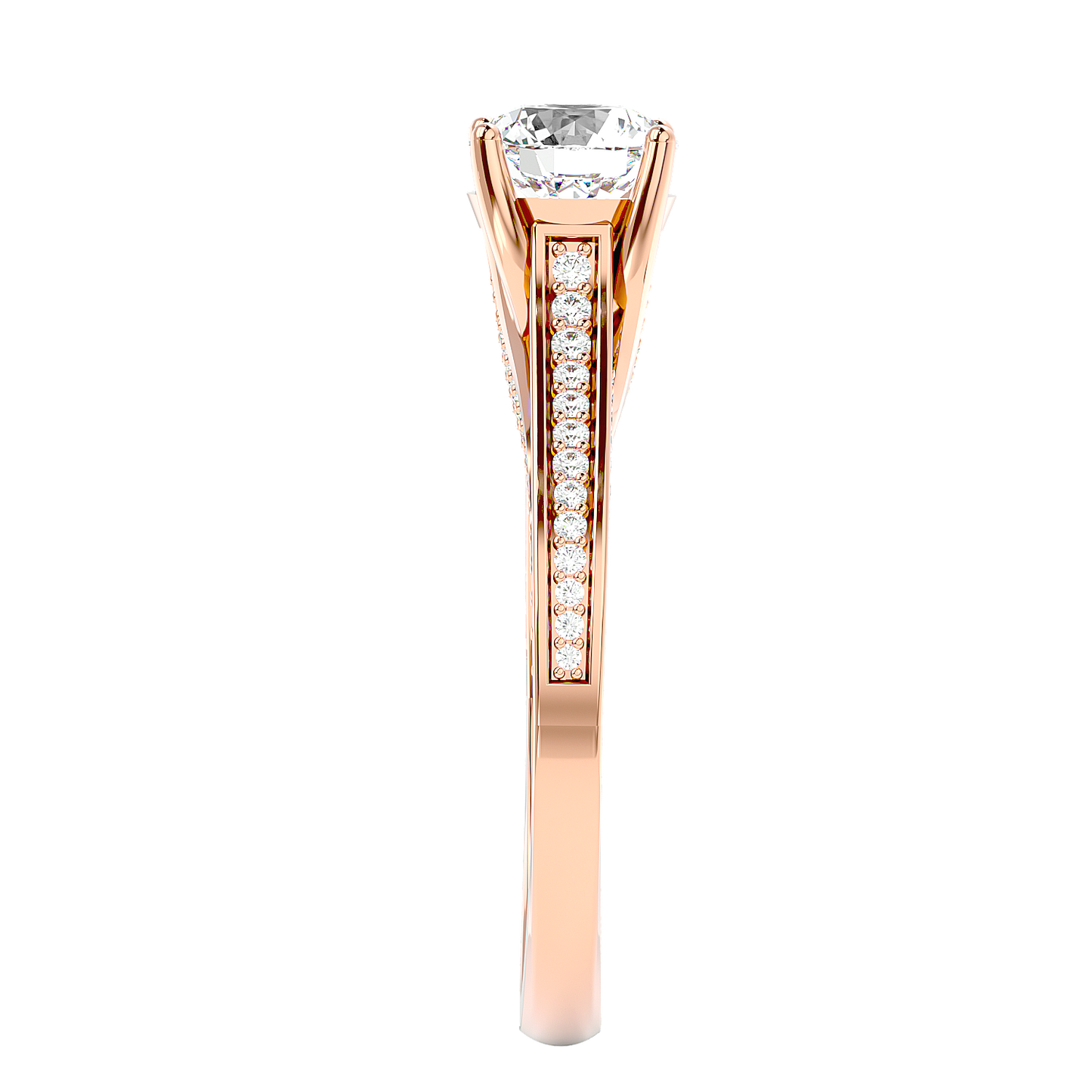 Solitaire Engagement Lab Diamond Ring 18 Karat Rose Gold Radiating 55 Pointer Lab Diamond Ring Fiona Diamonds