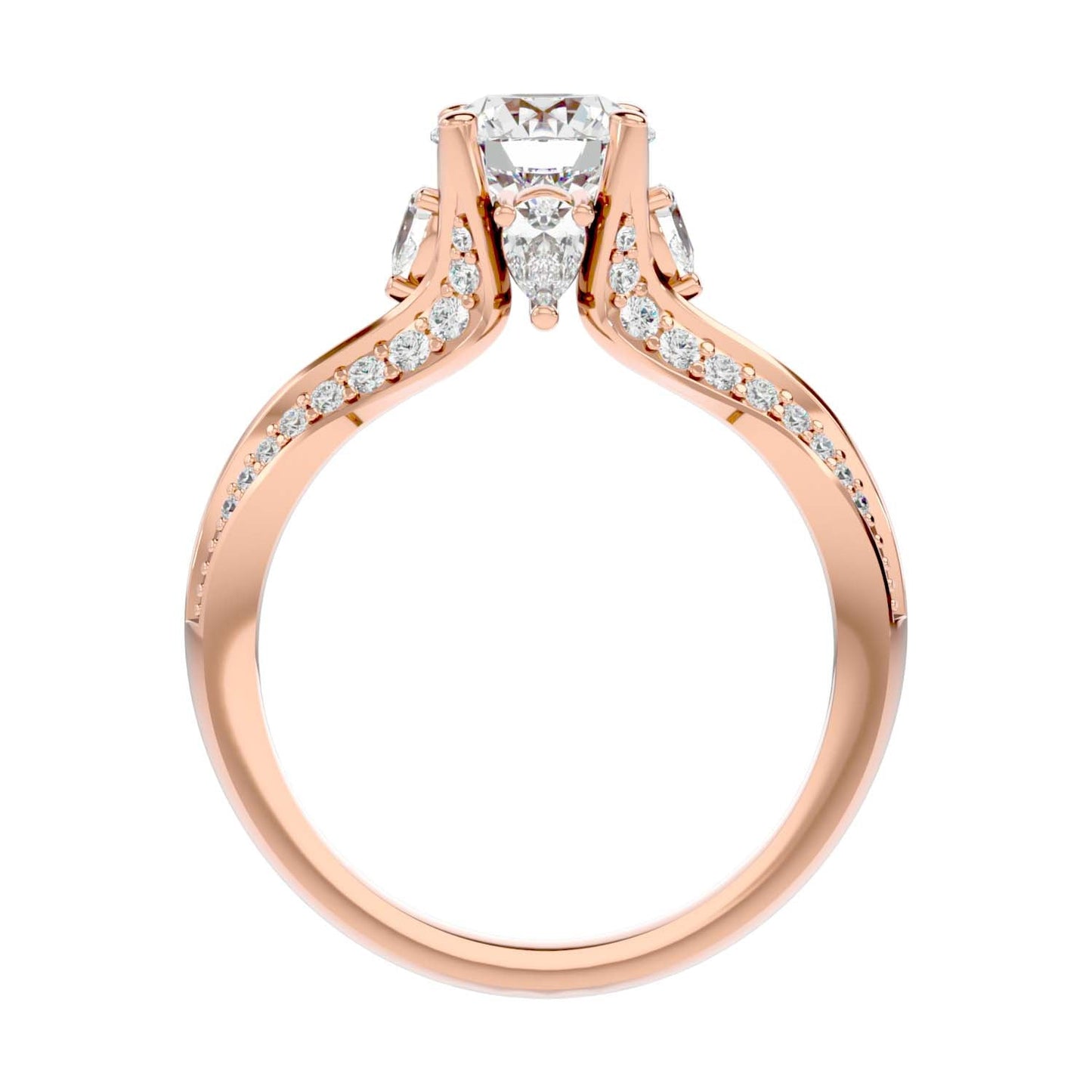 Solitaire Engagement Lab Diamond Ring 18 Karat Rose Gold Twine Lab Diamond Ring Fiona Diamonds