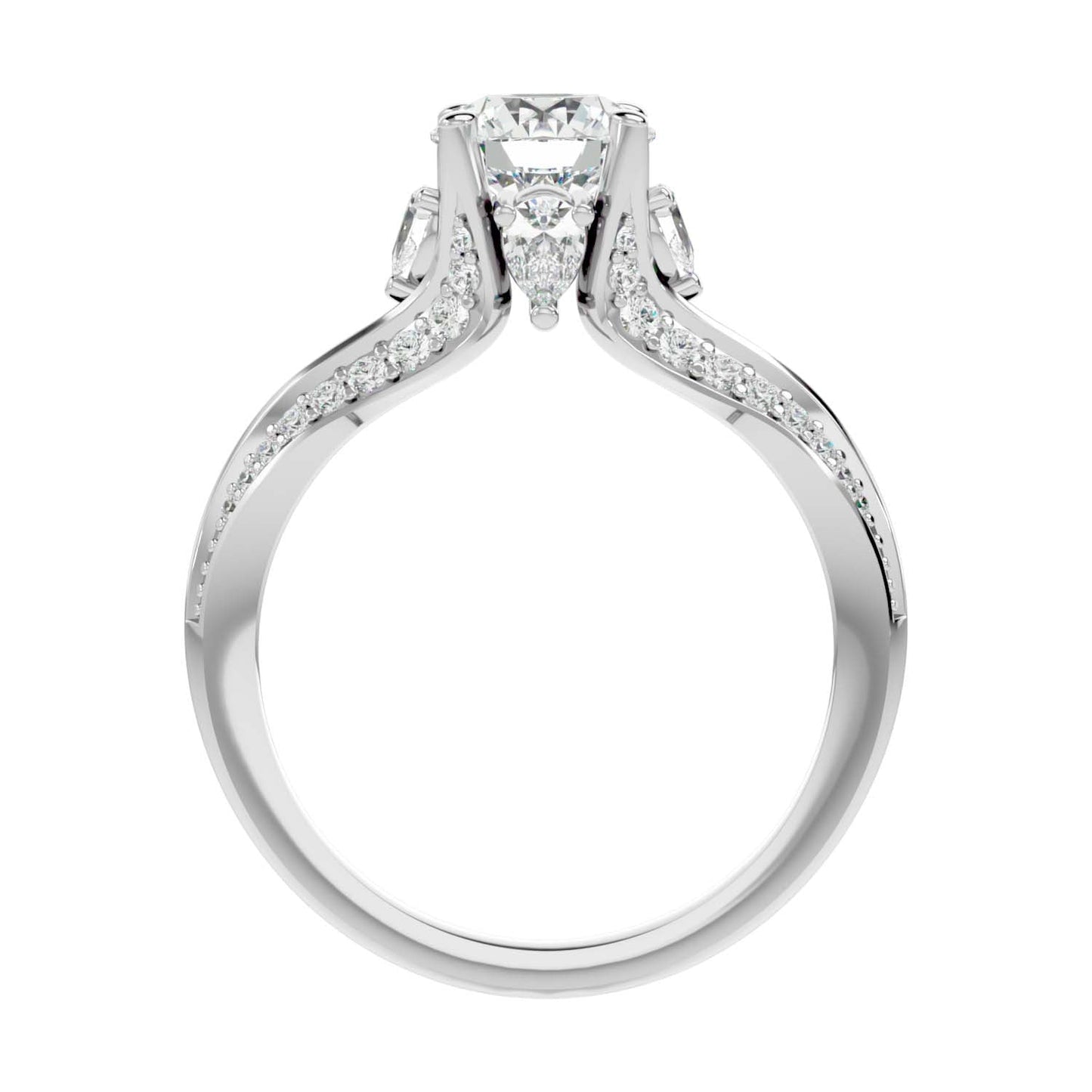 Solitaire Engagement Lab Diamond Ring 18 Karat White Gold Twine Lab Diamond Ring Fiona Diamonds