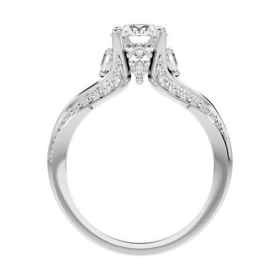 Solitaire Engagement Lab Diamond Ring 18 Karat White Gold Twine Lab Diamond Ring Fiona Diamonds