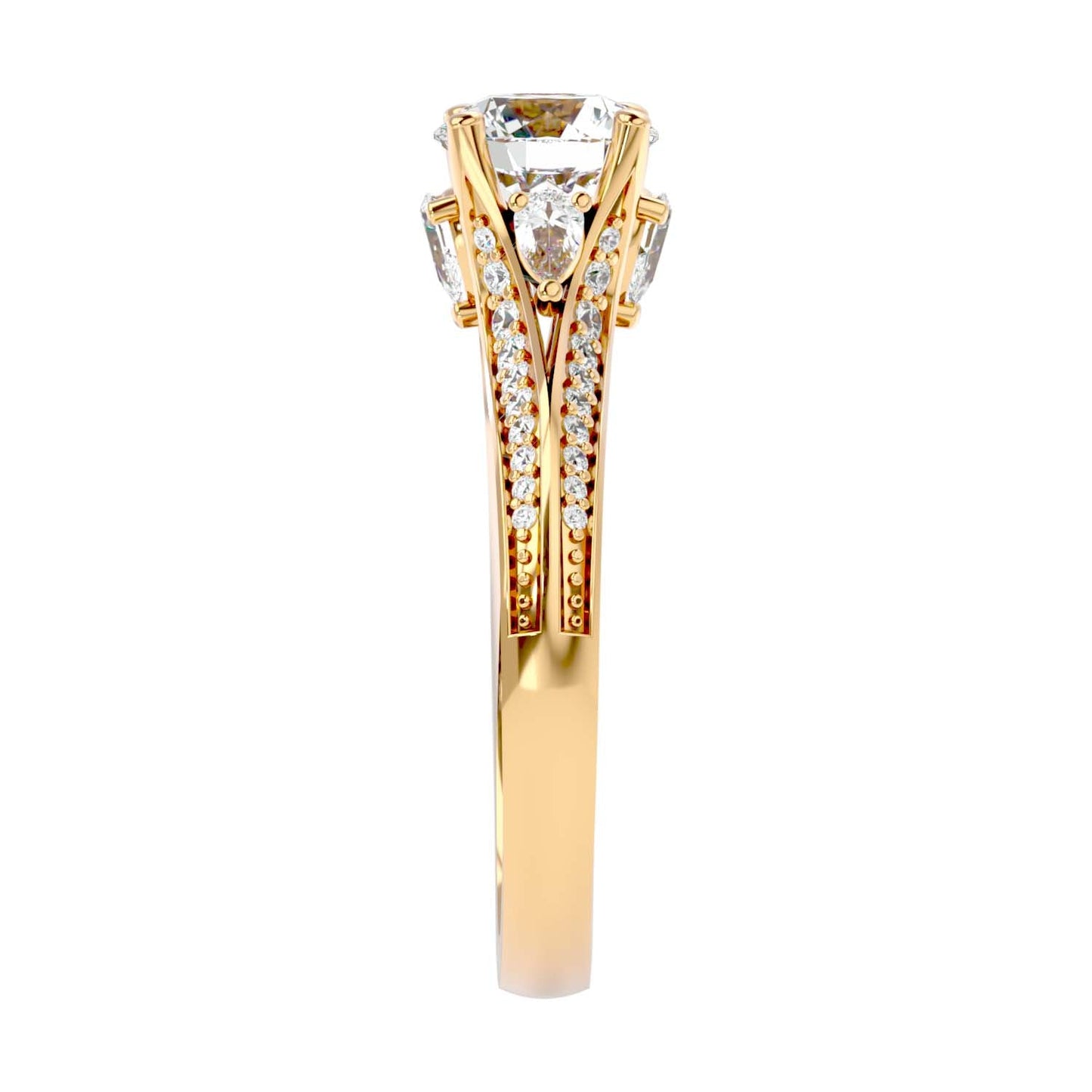 Solitaire Engagement Lab Diamond Ring 18 Karat Yellow Gold Twine Lab Diamond Ring Fiona Diamonds