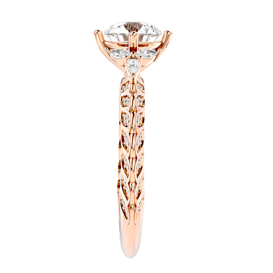 Solitaire Engagement Lab Diamond Ring 18 Karat Rose Gold Impeccabile Lab Diamonds Ring Fiona Diamonds