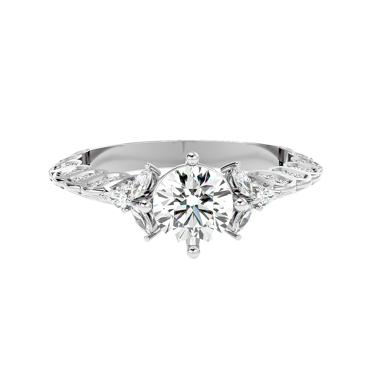 Solitaire Engagement Lab Diamond Ring 18 Karat White Gold Impeccabile Lab Diamonds Ring Fiona Diamonds