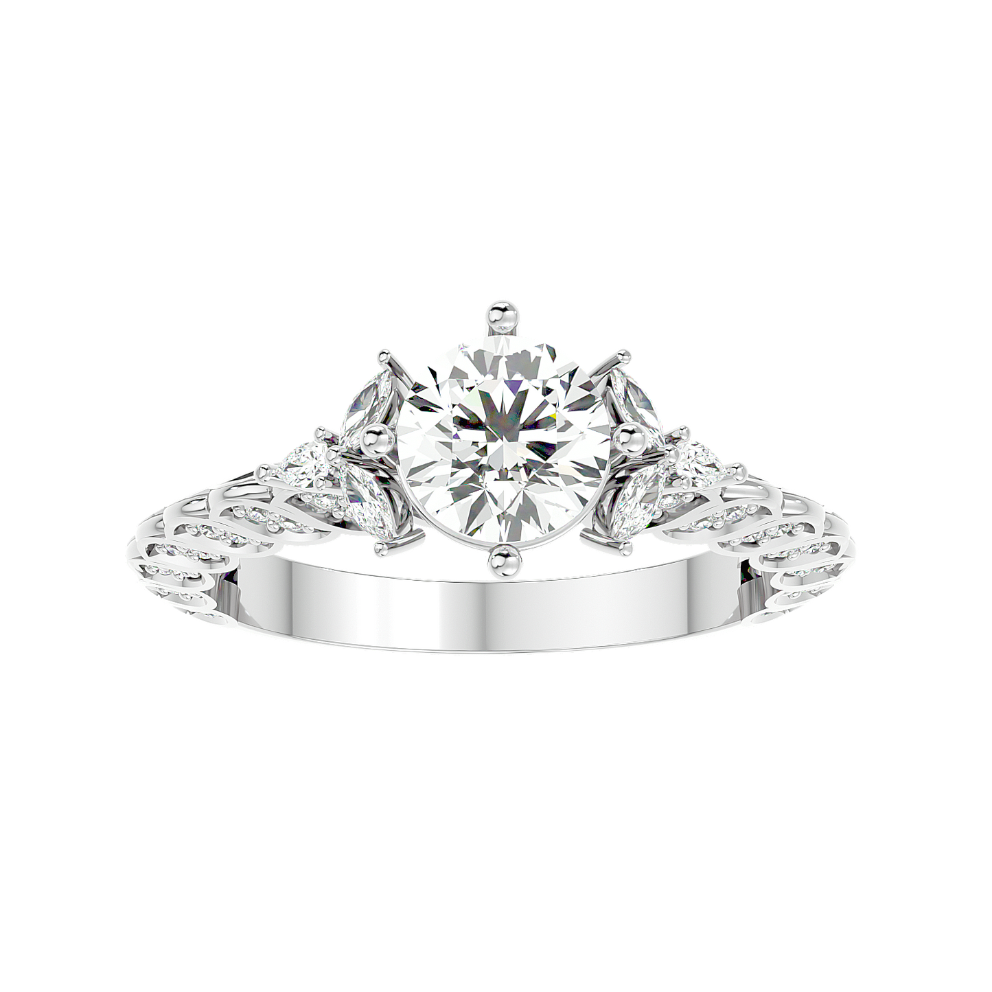 Solitaire Engagement Lab Diamond Ring 18 Karat White Gold Impeccabile Lab Diamonds Ring Fiona Diamonds