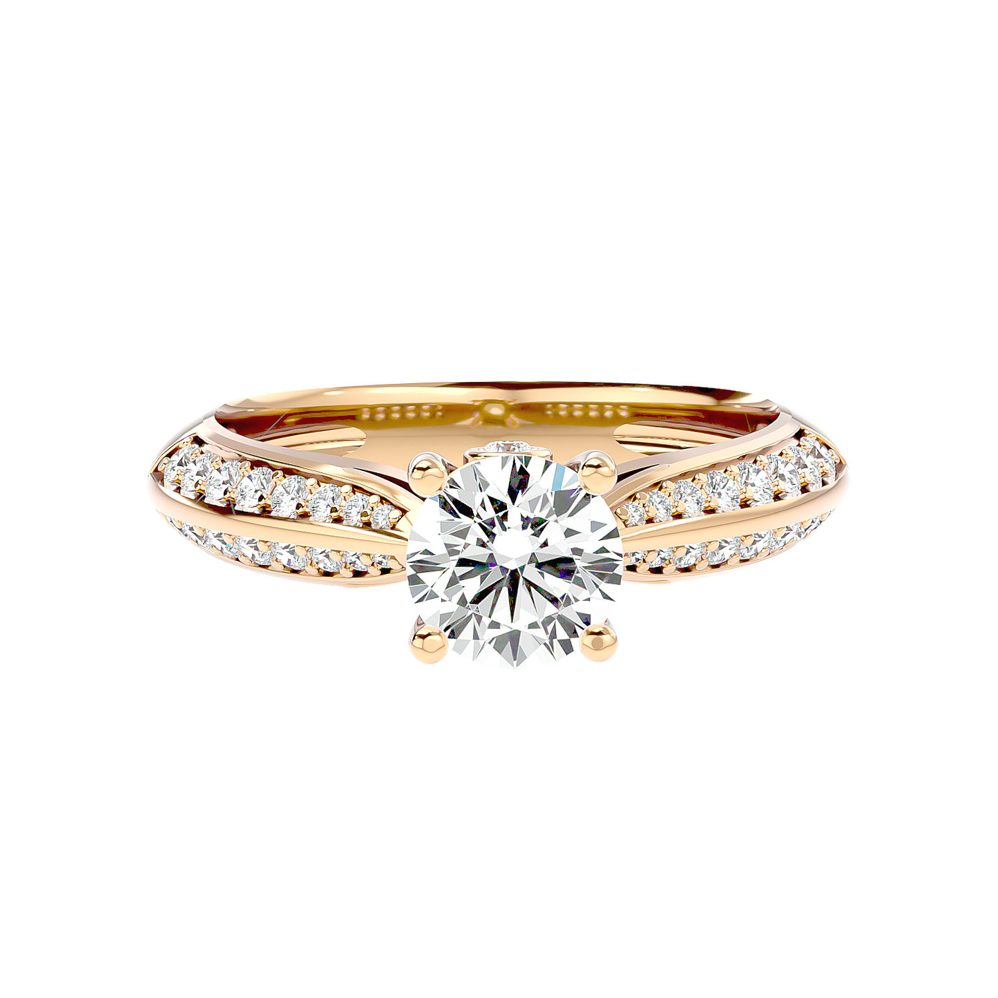 Solitaire Engagement Lab Diamond Ring 18 Karat Yellow Gold Printsessa 60 Pointer Lab Diamond Ring Fiona Diamonds