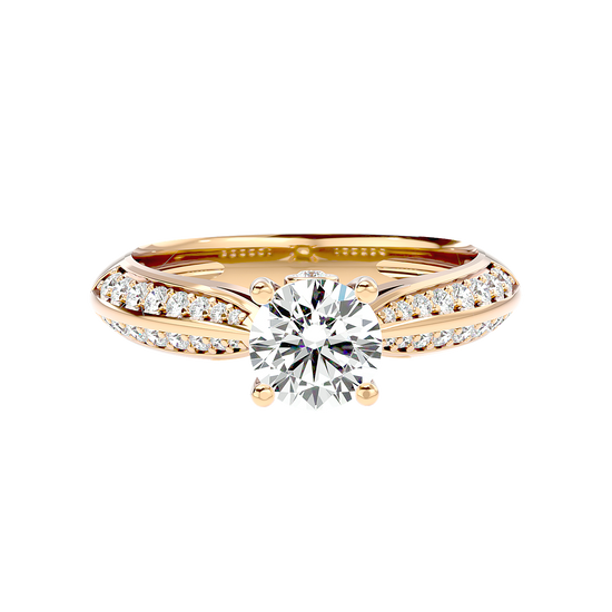 Solitaire Engagement Lab Diamond Ring 18 Karat Yellow Gold Printsessa 60 Pointer Lab Diamond Ring Fiona Diamonds