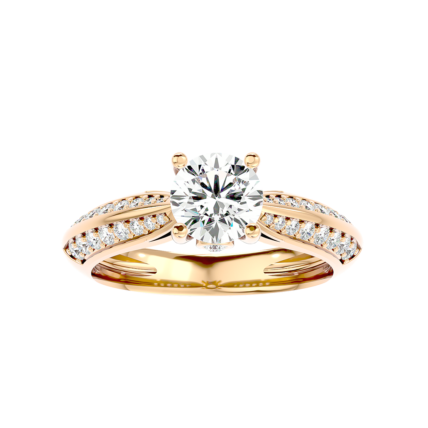 Solitaire Engagement Lab Diamond Ring 18 Karat Yellow Gold Printsessa 60 Pointer Lab Diamond Ring Fiona Diamonds