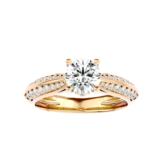 Solitaire Engagement Lab Diamond Ring 18 Karat Yellow Gold Printsessa 60 Pointer Lab Diamond Ring Fiona Diamonds