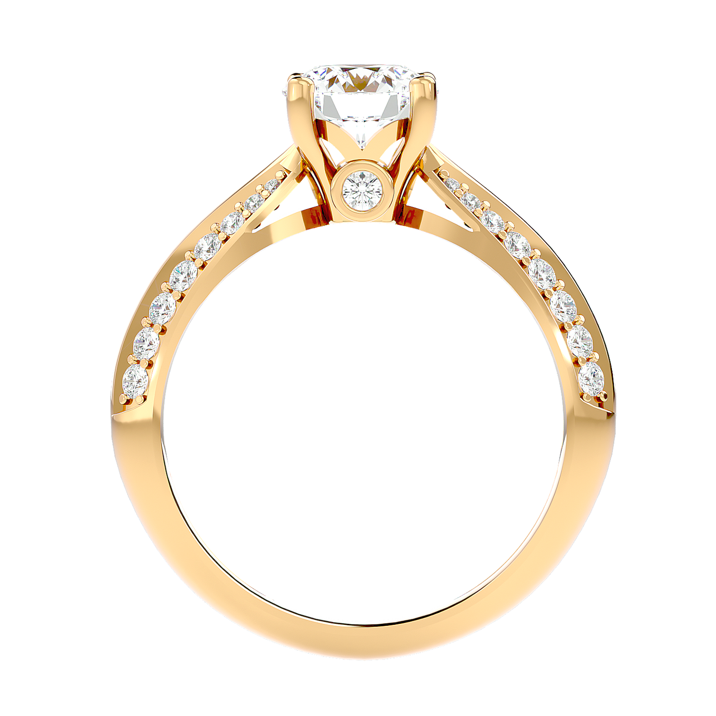 Solitaire Engagement Lab Diamond Ring 18 Karat Yellow Gold Printsessa 60 Pointer Lab Diamond Ring Fiona Diamonds