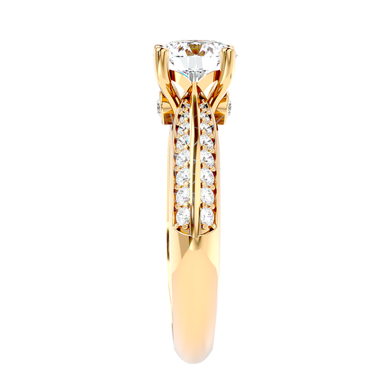 Solitaire Engagement Lab Diamond Ring 18 Karat Yellow Gold Printsessa 60 Pointer Lab Diamond Ring Fiona Diamonds