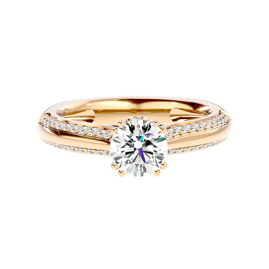 Solitaire Engagement Lab Diamond Ring 18 Karat Yellow Gold Elegans 69 Pointer Lab Diamond Ring Fiona Diamonds