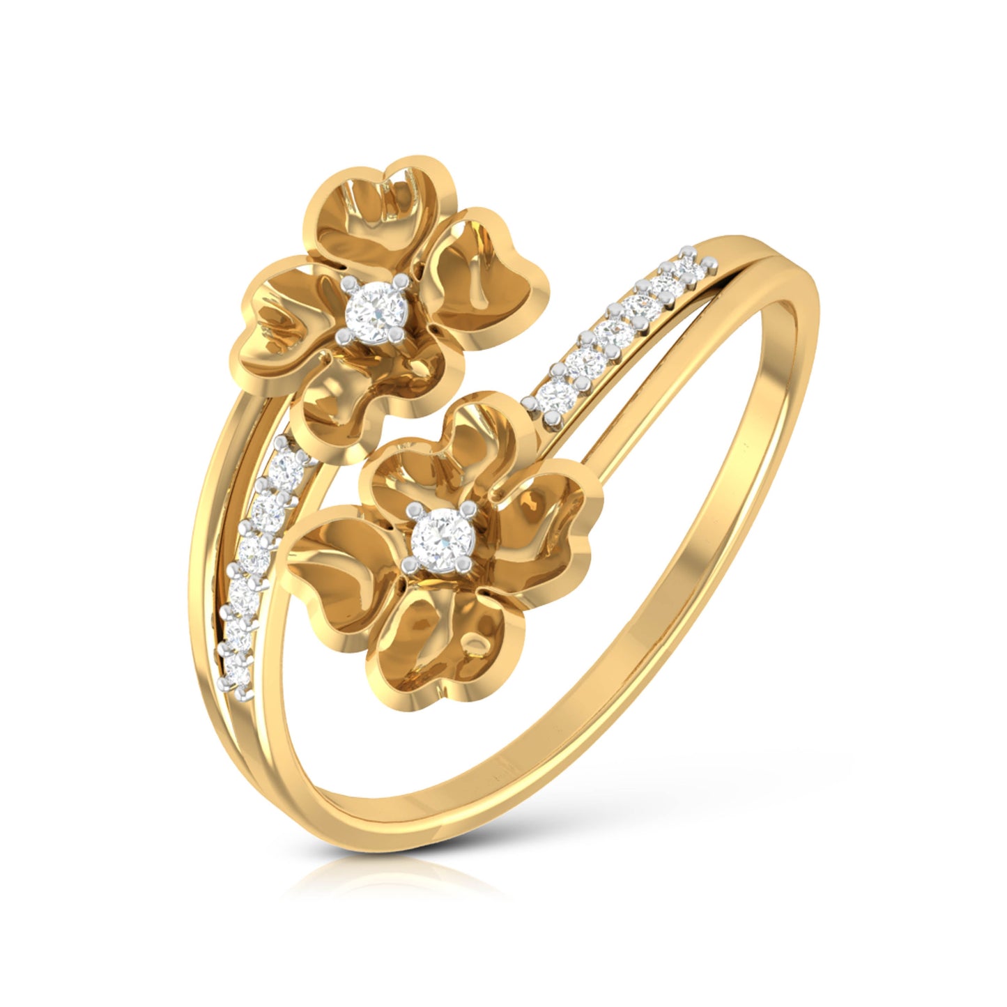 Flowery lab grown diamond ring trendy ring design Fiona Diamonds