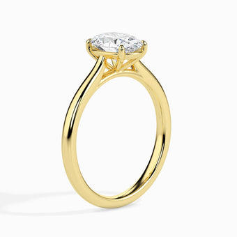 Solitaire Engagement Ring in 18 karat Yellow Gold  Lab Diamond Ring by Fiona Diamonds