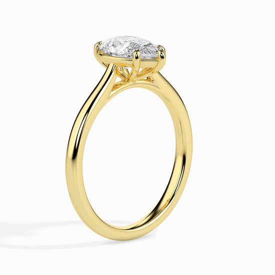 2ct Pear Lab Diamond Sole Solitaire Ring - Fiona Diamonds - Fiona Diamonds