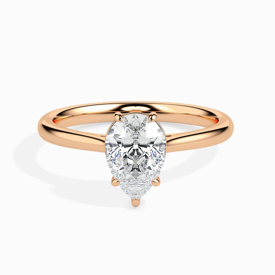 1ct Pear Lab Diamond Sole Solitaire Ring - Fiona Diamonds - Fiona Diamonds