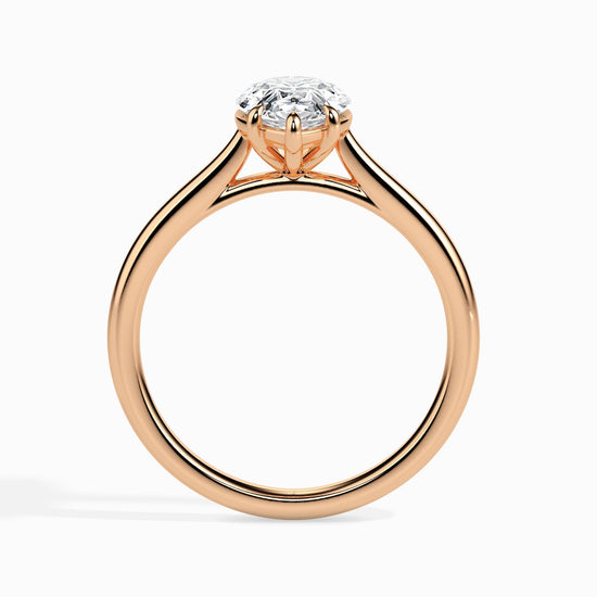 2ct Pear Lab Diamond Sole Solitaire Ring - Fiona Diamonds - Fiona Diamonds